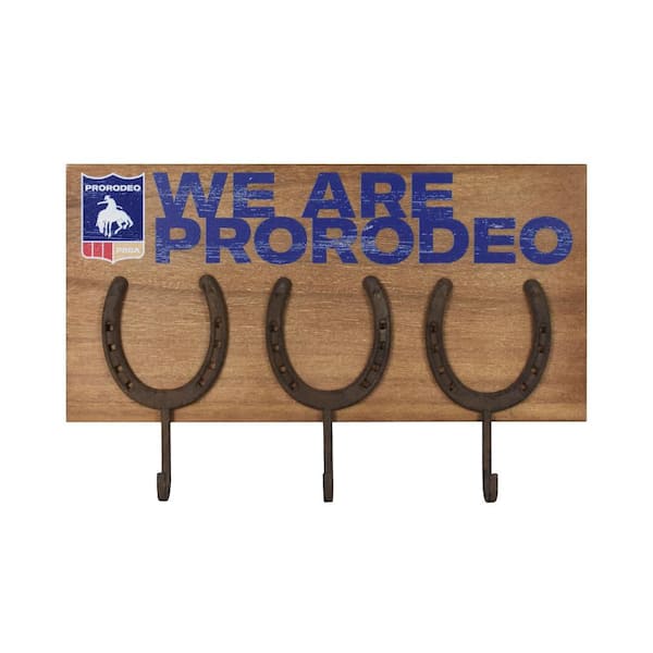 Rustic Pro Rodeo Horseshoe Metal Wall Decor with Hooks