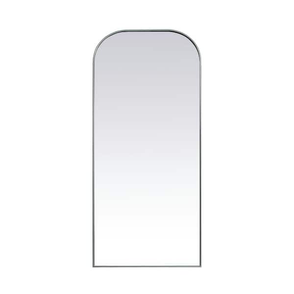 Unbranded Simply Living 32 in. W x 76 in. H Arch Metal Framed Silver Full Length Mirror