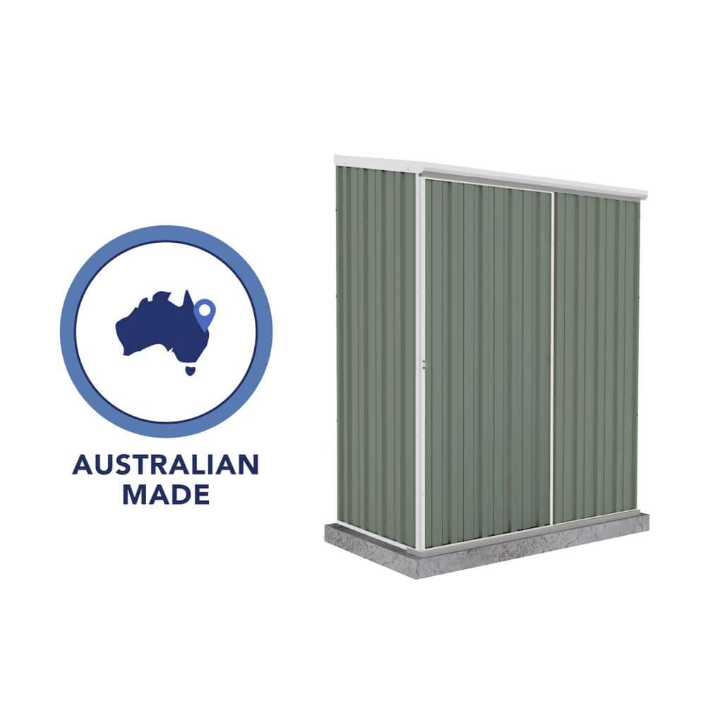 Pale Eucalypt 5' x 3' Metal Storage Shed with Sliding Door
