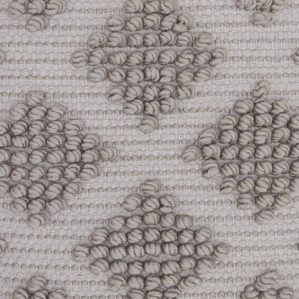 18" Light Gray Cotton Woven Diamond Square Throw Pillow