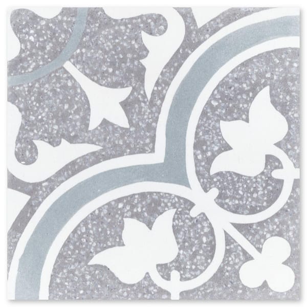 Villa Lagoon Tile Tulips B Holland Terrazzo 8 in. x 8 in. Cement Handmade Tile Sample