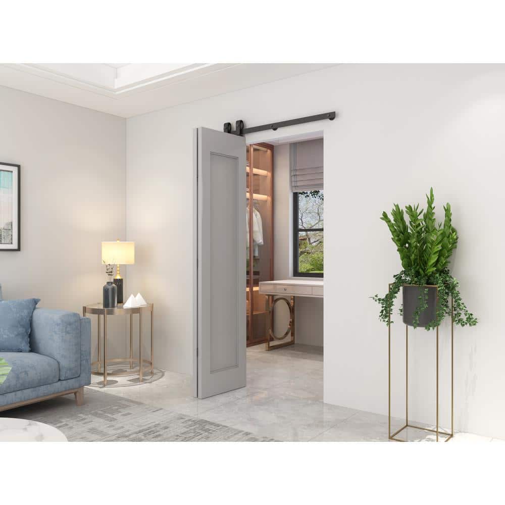 CALHOME 42 in. Black Single BiFold Top Mount Sliding Barn Door Track