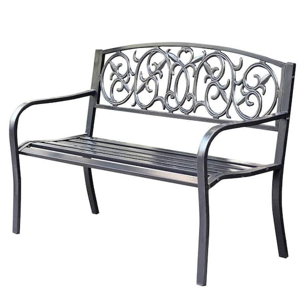Jeco 50 in. Royal Curved Back Steel Park Bench
