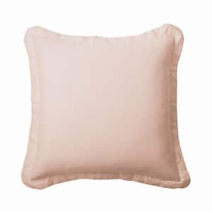 Washed Linen Blush Flange 26 in. x 26 in. Euro Sham