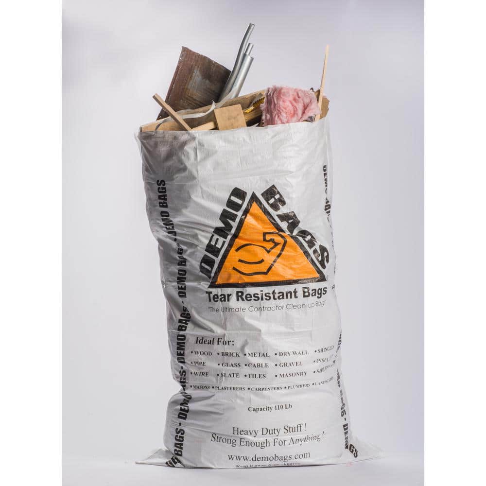 42-Gallon White Woven Polypropylene Contractor Trash Bags, Pack of 20