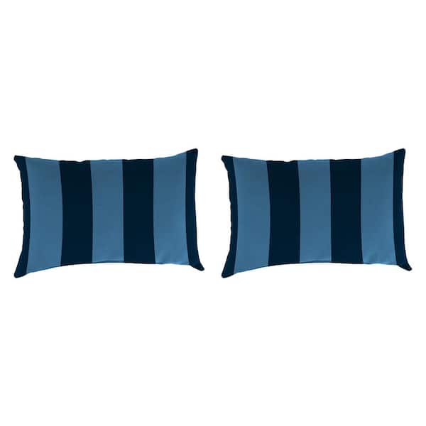 Jordan Manufacturing 18 in. L x 12 in. W x 4 in. T Outdoor Lumbar Throw Pillow in Preview Capri (2-Pack)