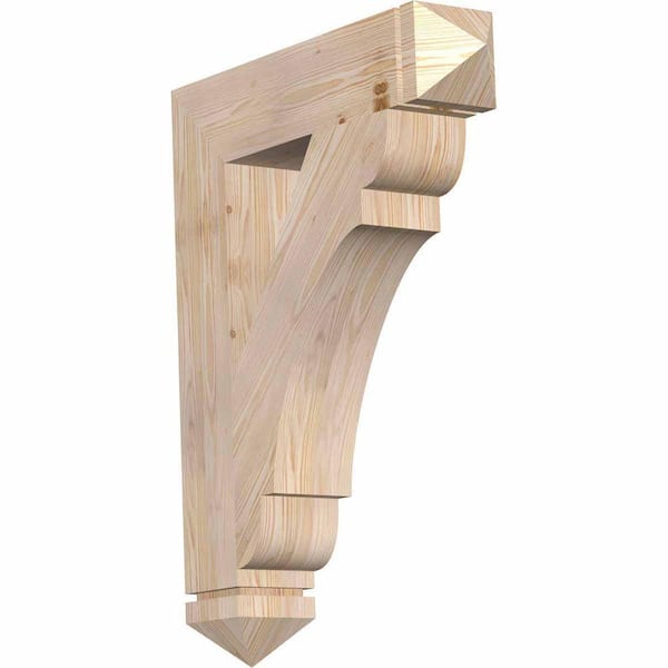 Ekena Millwork 5.5 in. x 36 in. x 28 in. Douglas Fir Olympic Arts and Crafts Smooth Bracket