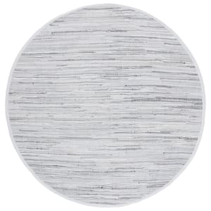 Rag Rug Gray 3 ft. x 3 ft. Gradient Striped Round Area Rug