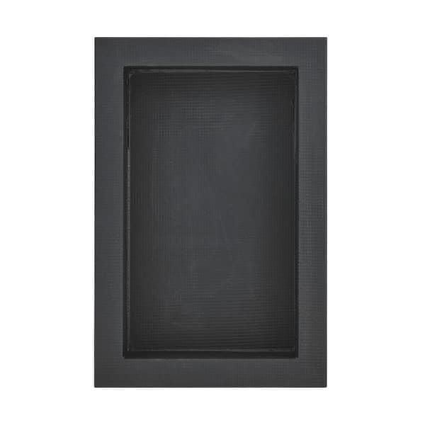Carlton Plumbing Dover 17 in. W x 5 in. H x 16 in. D XPS Foam Shower Niche Set of 1 in Matte Black with Adjustable shelves