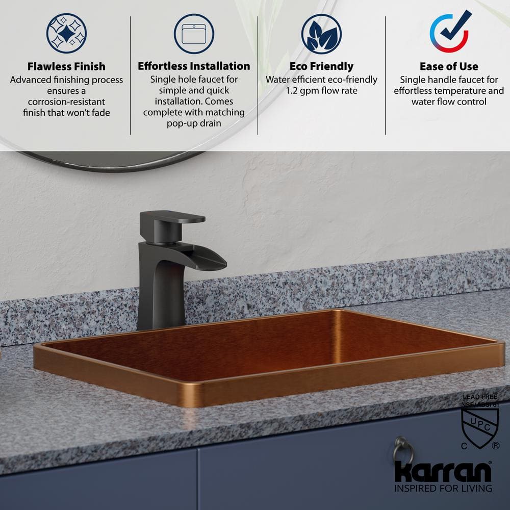 Gunmetal Grey Brass Single Handle Waterfall Bathroom Faucet
