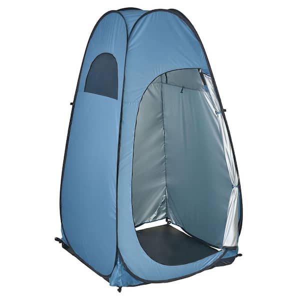 Pop up Shower Tent, Instant Portable Privacy Tent Changing Room with Ground Stakes and Carry Bag, 190T Polyester, Blue