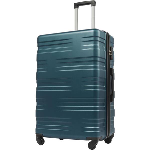 Merax 25.1 in. Antique Blue Green Expandable ABS Hardside Luggage Spinner 24 in. Suitcase with TSA Lock, Telescoping Handle