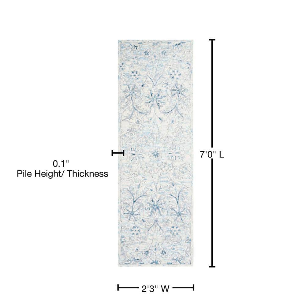 Ivory Elegance Hand-Tufted Wool Runner Rug - 2'3" x 7'