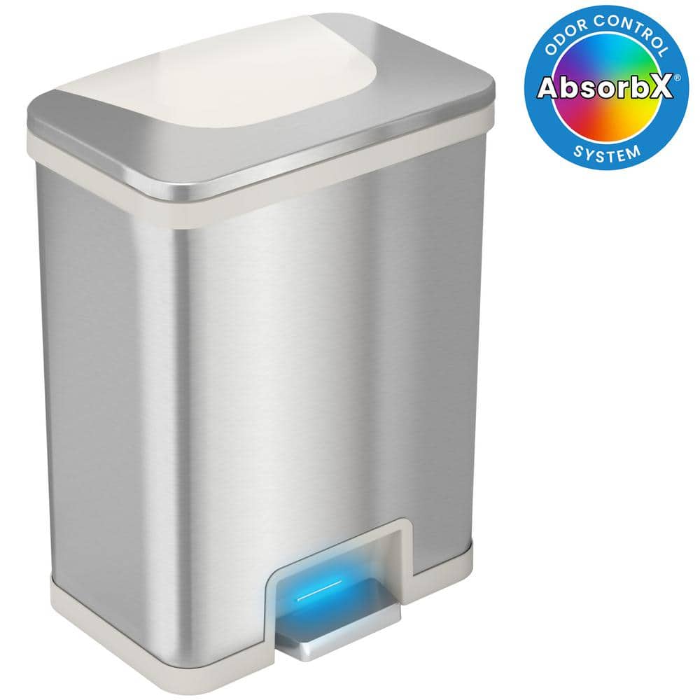 13 Gal. / 49 Liter AutoStep Sensor Kitchen Household Metal Trash Can with Odor Filter (White Trim) price history on PriceWatchPro