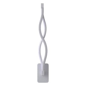 3 in. 1-Light Modern White LED Wall Sconce with Wave-Shaped PVC Shade