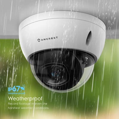 UltraHD 4K (8MP) Wired Outdoor Dome PoE IP Al Camera, 2.8 mm Lens, IP67 Weatherproof, IK10 Vandal Resistant