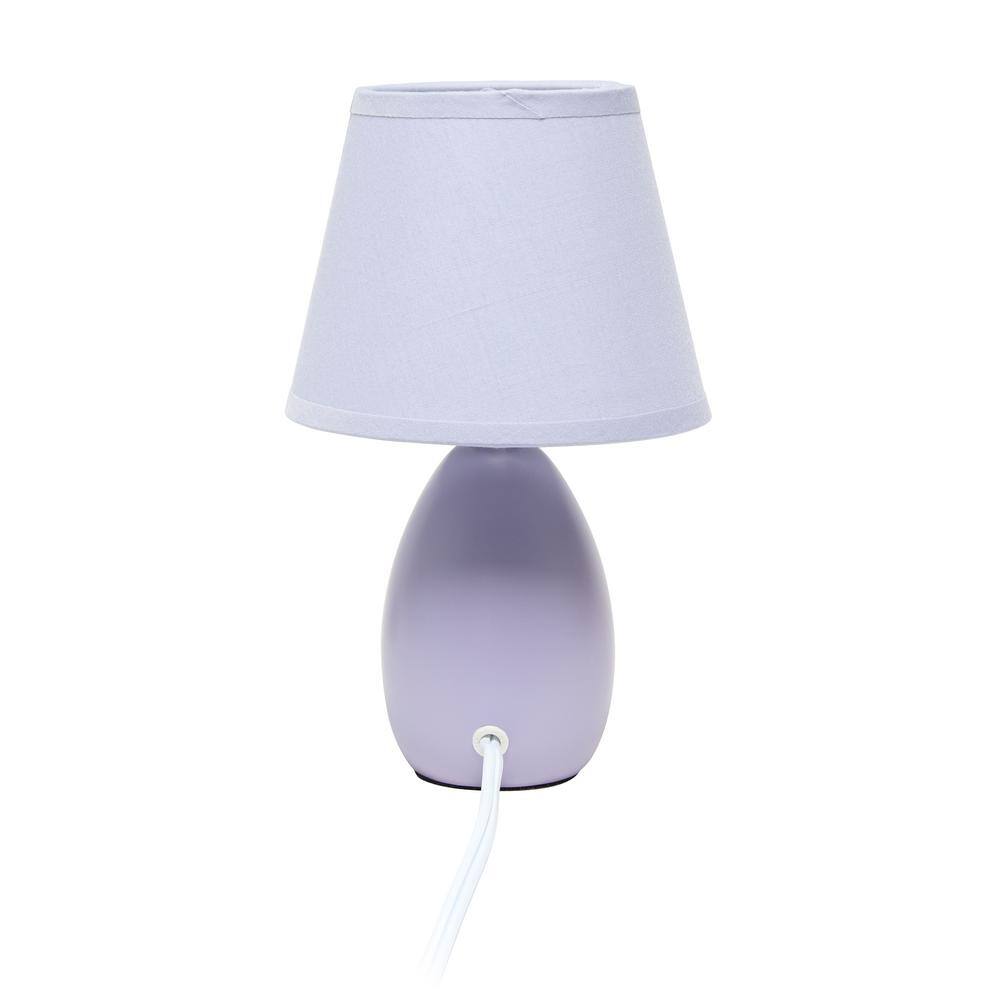 Purple Mini Egg Ceramic Table Lamp with Fabric Shade
