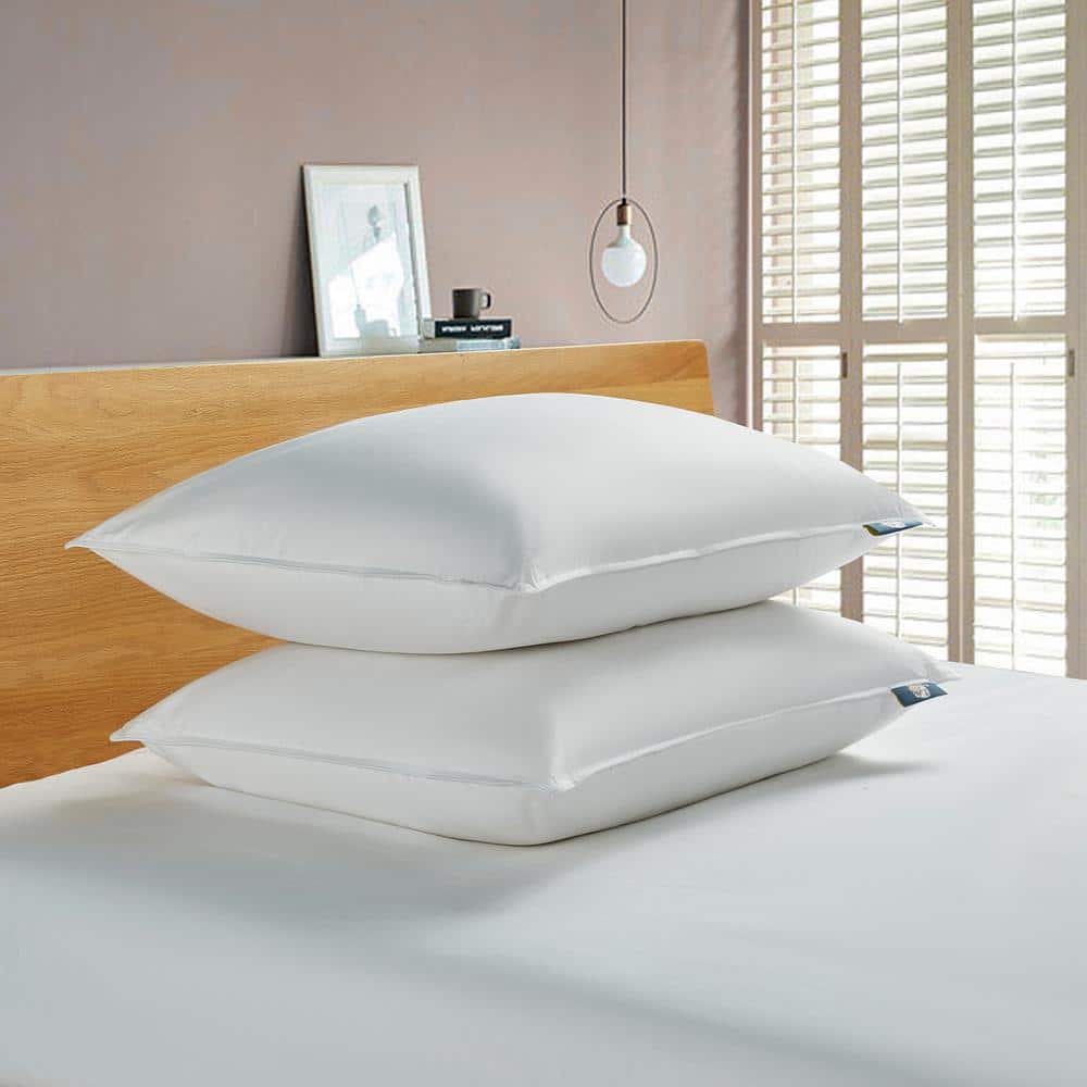 Serta Decorative Medium Firm 2-Pack Feather Pillow Insert, White, 20x20
