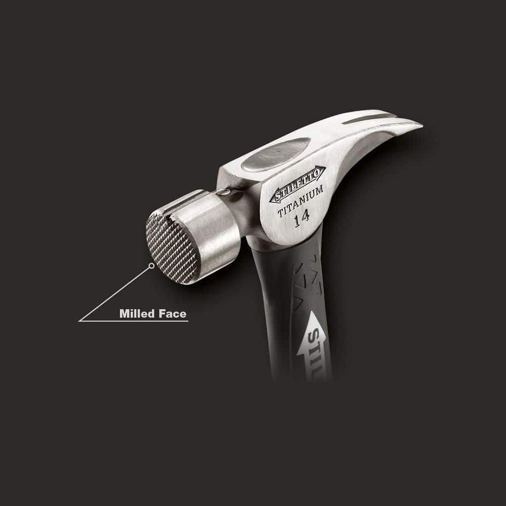 ErgoCraft 16" Black and Chrome Titanium Milled-Face Claw Hammer