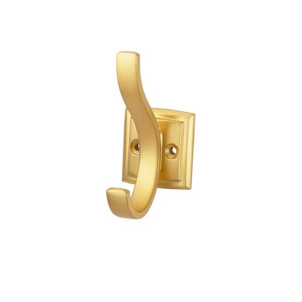 HICKORY HARDWARE Dover 3/4 in. Brushed Golden Brass Hook (5-Pack)
