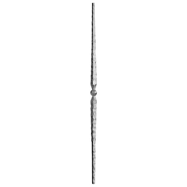 arteferro 39-3/8 in. x 3/4 in. Wrought Iron Square Hammered Bar Single Centered Sphere Forged Raw Picket