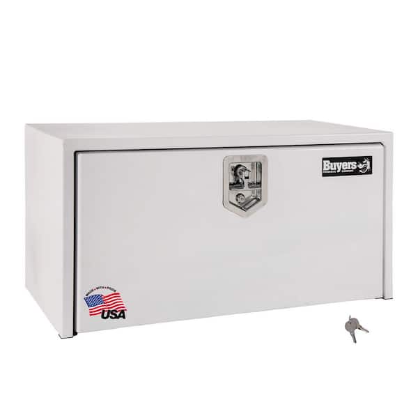 BUYERS PRODUCTS 14 in. x 16 in. x 30 in. White Steel Underbody Truck Tool Box