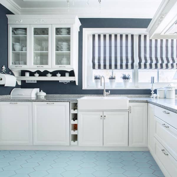 Textile Basic Hex Aqua 8-5/8 in. x 9-7/8 in. Porcelain Floor and Wall Tile (11.5 sq. ft./Case)