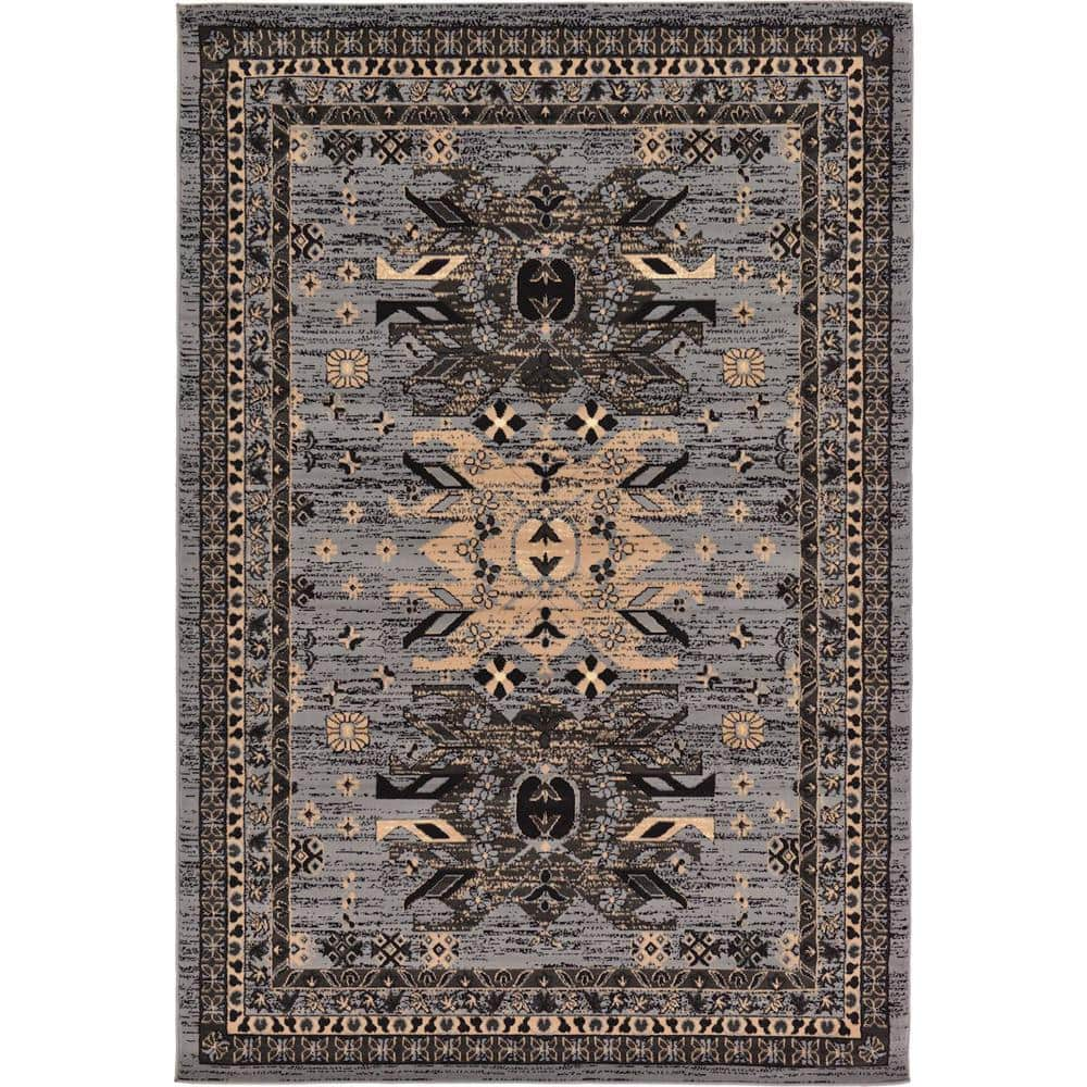 Taftan Oasis Gray 6' 0 x 9' 0 Area Rug -  Unique Loom, 3124933