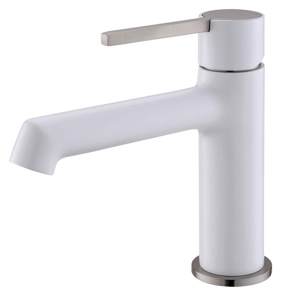 Single Hole Single-Handle Bathroom Faucet in White