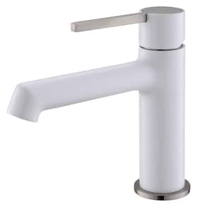 Single Hole Single-Handle Bathroom Faucet in White