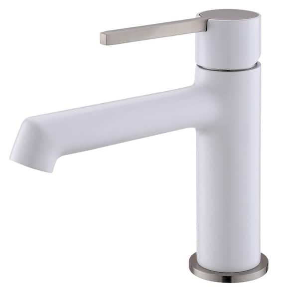 Unbranded Single Hole Single-Handle Bathroom Faucet in White