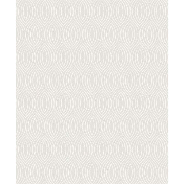 A-Street Prints Rino Silver Ogee Wallpaper
