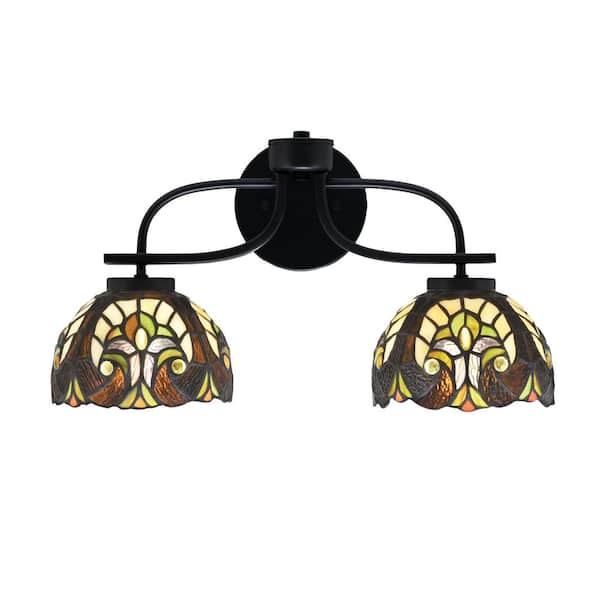Unbranded Olympia 18.5 in. 2-Light Matte Black Vanity Light