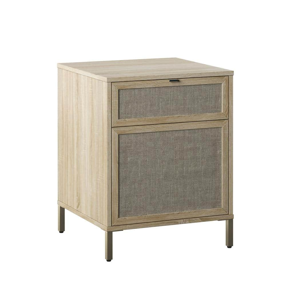 Twin Star Home Coastal 1-Drawer Night Stand with USB Charging