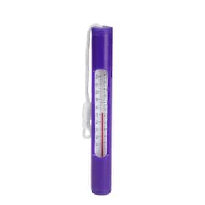 6.75 in. H Purple Round Swimming Pool Thermometer with White Cord