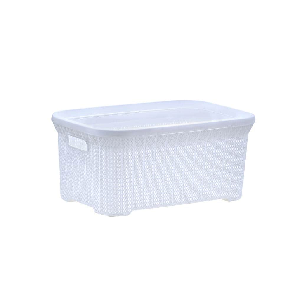 SUPERIO Superior White Knit Laundry Basket Indoor 639 - The Home Depot