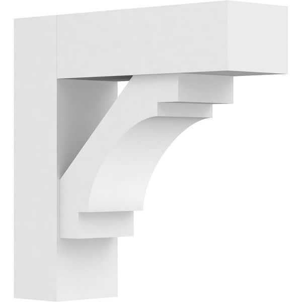 Ekena Millwork Standard Merced 5 in. W x 18 in. H x 18 in. D Signature Urethane Polyurethane Bracket With Block Ends