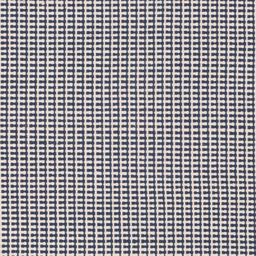 Handwoven Ivory/Navy Cotton Flatweave Area Rug 6' x 9'