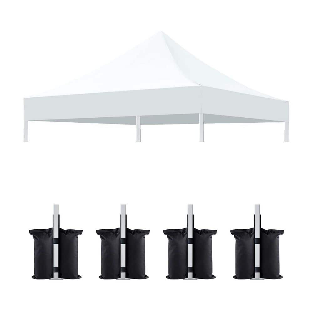 10 ft. x 10 ft. White Polyester Canopy Replacement Top, Cover Only with 4 Pack Weight Bags for Pop Up Canopy Tent price history on PriceWatchPro
