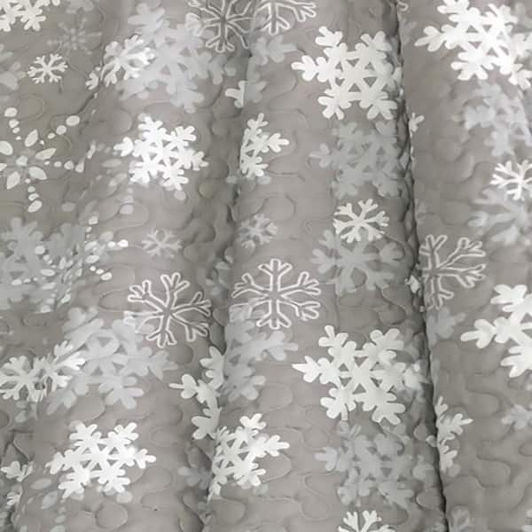 Snowflake Grey Sherpa Throw 50 in. x 60 in