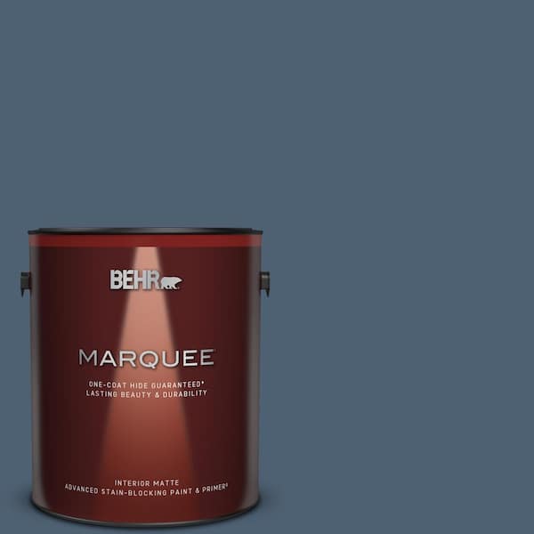 BEHR MARQUEE 1 gal. #PPU14-19 English Channel One-Coat Hide Matte Interior Paint & Primer