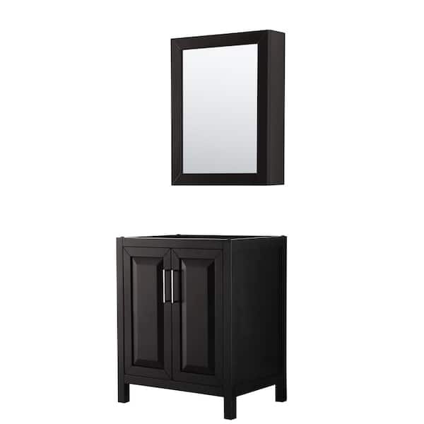 Wyndham Collection Daria 29 in. Single Bathroom Vanity Cabinet Only with Medicine Cabinet in Dark Espresso