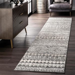 Becky Transitional Tribal Dark Gray 3 ft. x 6 ft. Indoor Runner Rug