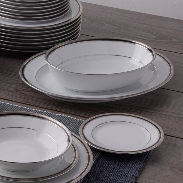 Noritake Austin Platinum 50-Piece Dinnerware Set (White) Porcelain