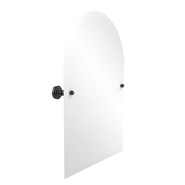 Allied Brass Dottingham Collection 21 in. x 29 in. Frameless Arched Top Single Tilt Mirror with Beveled Edge in Oil Rubbed Bronze