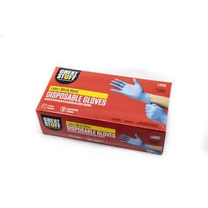Disposable Large Latex Gloves in Blue (100-Pack)