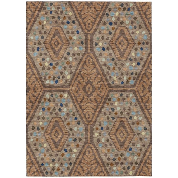 Chantille Machine Washable Indoor/Outdoor Abstract ACN2457 Copper 3 ft. x 4 ft. Area Rug
