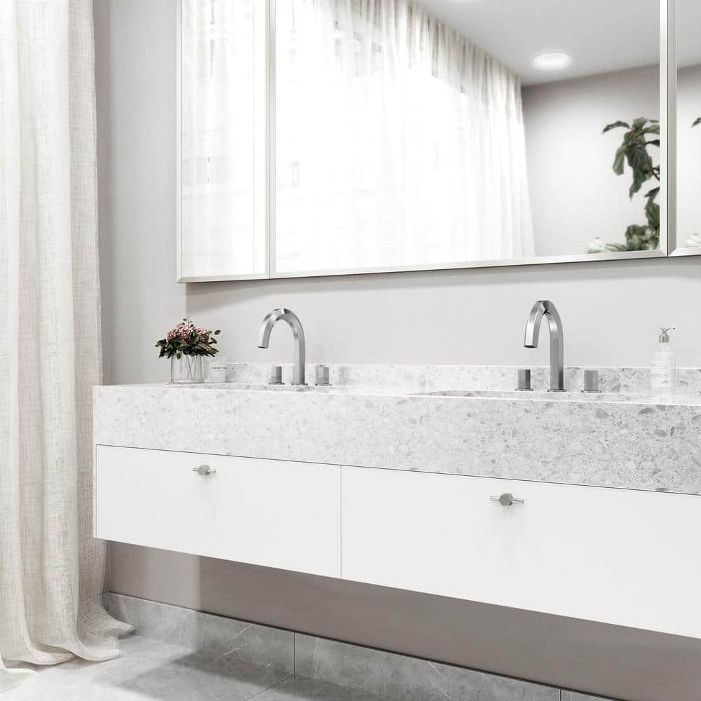 Hart Modern Brushed Nickel 2-Handle Low-Arc Bathroom Faucet