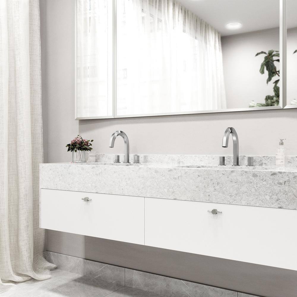 Hart Modern Brushed Nickel 2-Handle Low-Arc Bathroom Faucet