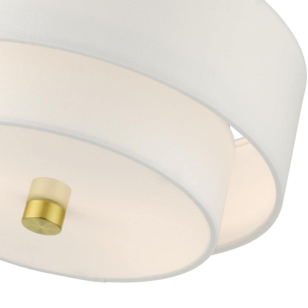 Satin Brass Glass Drum LED Indoor/Outdoor Light Fixture